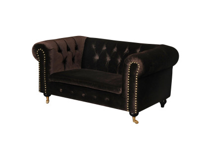Chesterfield 2 Sitzers Klassische Luxus Barock Rokoko Sofa Textil Leder Couch