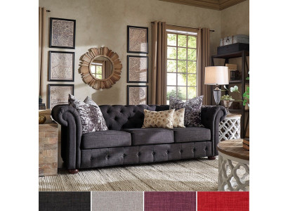 Leder Sofa Couch - Royal Grau Polster Dreisitzer Couch Garnitur Neu