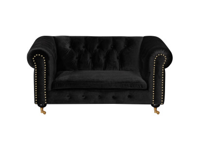 Chesterfield 2 Sitzer Klassische Luxus Barock Rokoko Sofa Textil Leder Couch