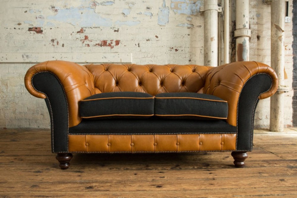 jvmoebel ®  Leder Sofa Couch - Design Polster Zweisitzer Couch Garnitur Braun