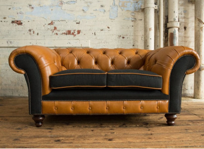 jvmoebel ®  Leder Sofa Couch - Design Polster Zweisitzer Couch Garnitur Braun