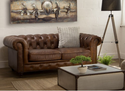 jvmoebel ®  Leder Sofa Couch - Design Polster Zweisitzer Couch Garnitur Braun