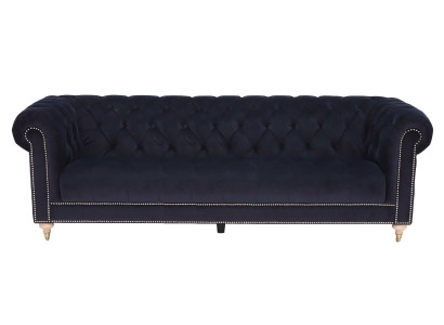 Chesterfield 4 Sitzers Klassische Luxus Barock Rokoko Sofa Textil Leder Couch