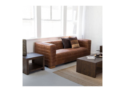 Chesterfield 3 Sitzers Luxus Raster Sofa Textil Leder Couch Designer Sofas Neu