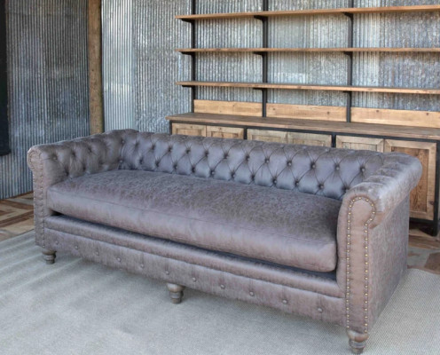 Chesterfield 3 Sitzers Klassische Luxus Barock Rokoko Sofa Textil Leder Couch