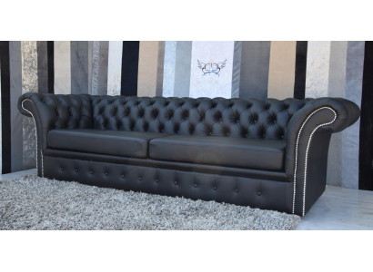 Chesterfield Sofa Couch Polster Stoff Leder Couchen Polster Garnitur 3 Sitzer