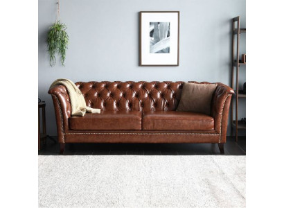 Chesterfield Leder Polster Design Sofa Luxus Couch Klassische Sofa 2 Sitzer Neu