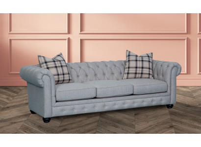 Chesterfield 3 Sitzer Sofa Stoffsofa Couch Polster Sitz Garnitur 3er Sofas Neu