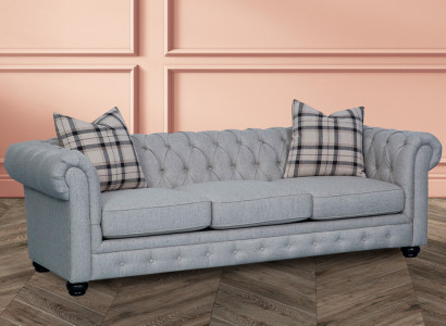 Chesterfield 3 Sitzer Sofa Stoffsofa Couch Polster Sitz Garnitur 3er Sofas Neu