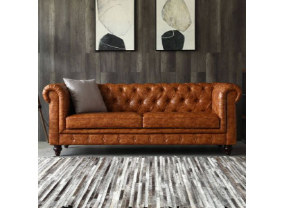 Chesterfield Leder Polster Design Sofa Luxus Couch Klassische Sofa 3 Sitzer Neu