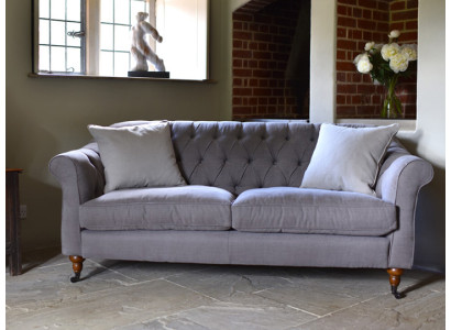 Chesterfield 3 Sitzer Sofa Stoffsofa Couch Polster Sitz Garnitur 3er Sofas Neu