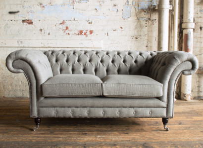 Sofa Couch Polster Design Sitz Sofas Zimmer Möbel Leder 2er Moderne Grau Stoff