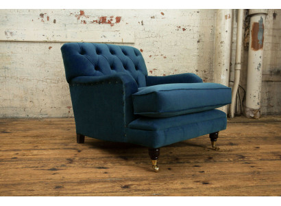 Sessel Design Couch Sofa Relax Textil Lounge Club Polster Sitzer Luxus Blau Neu