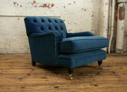 Sessel Design Couch Sofa Relax Textil Lounge Club Polster Sitzer Luxus Blau Neu