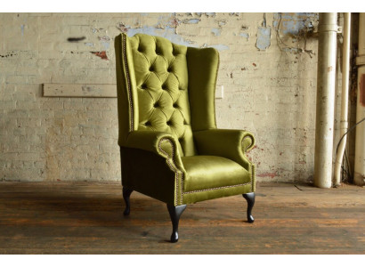 Lounge Ohren Sessel Club Designer Möbel Fernseh Sofa Stuhl Samt Polster Sitz Neu