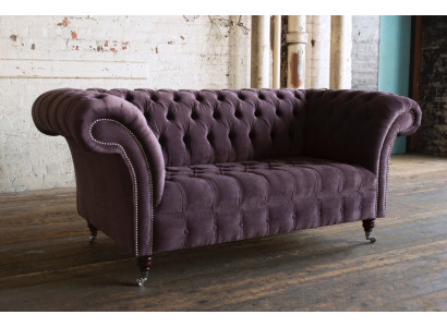 Sofa 2 Sitzer Chesterfield Design Relax Sofas Polster Moderne Couchen Lila Neu