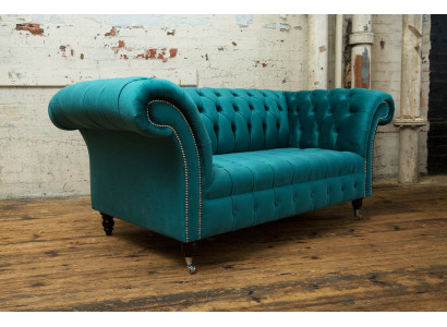 Chesterfield Samt Sofa Couch Polster 2 Sitzer Polster Kunst Sofas Couchen Neu