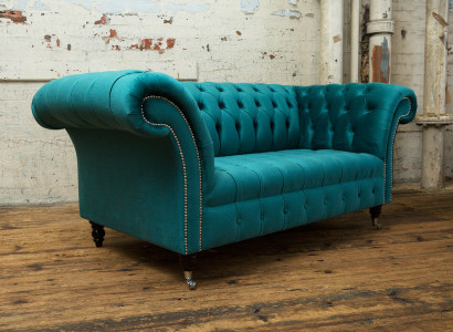 Chesterfield Samt Sofa Couch Polster 2 Sitzer Polster Kunst Sofas Couchen Neu