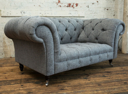 Luxus 2 Sitzer Couch Polster Sofa Leder Stoff Couchen Chesterfield Garnitur Neu