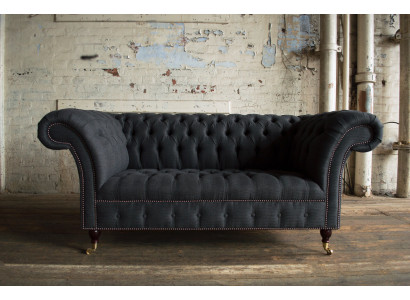 Textil Sofa Stoff Couch Chesterfield big sofas xxl Sitz Polster 185cm couchen