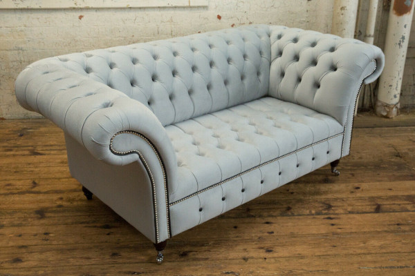 Textil Sofa Stoff Couch Chesterfield big sofas xxl couchen Sitz Polster 185cm