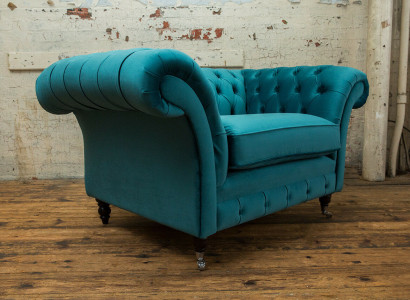 Chesterfield Sofa Couch Polster Garnitur 1,5 Sitzer Sofas Klassisch Einsitzer