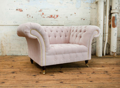 Chesterfield Sessel Fernseh Couch 1 Sitzer Sofa Stoff Couchen Polster Neu Textil