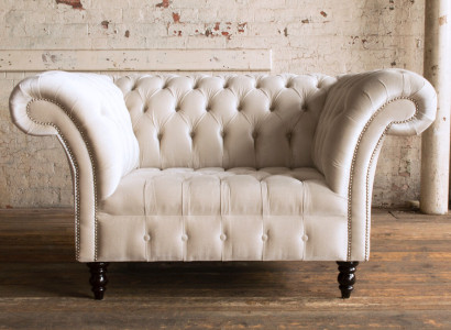 Chesterfield Sofa Couch Polster Garnitur 1,5 Sitzer Sofas Klassisch Einsitzer