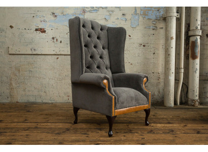 Chesterfield Samt Sessel Sofa Polster Sofas Design Luxus Couch Relax Fernseh Neu