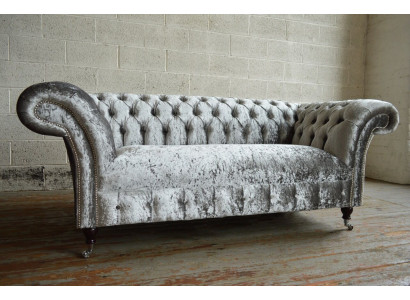 Chesterfield 2 Sitzer Couch Polster Sofa Designer Couchen Sitz Samt Textil Neu