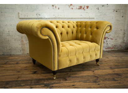 Sessel Chesterfield Sitz Textil Stoff Kunstleder Leder Couch Polster Einsitzer