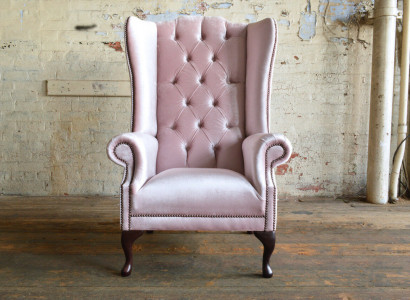 Chesterfield Ohrensessel Einsitzer Sofa Couch Relax Polster Samt Leder Stoff Neu