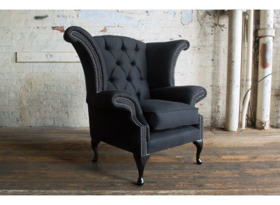 Sessel Couch Polster Designer Textil 1 Sitzer Couchen Polster Chesterfield Sitz