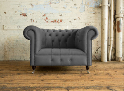 Sessel 1 Sitzer Chesterfield Textil Polster Sofas Design Luxus Couch Sofa Stoff