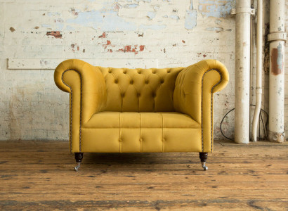 Chesterfield Design Sofa Sessel Couch Polster Luxus Textil Couchen 1 Sitzer #376