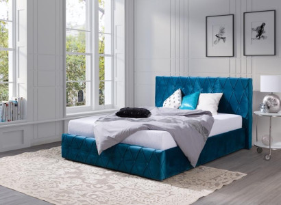 Klassisches Samt Velvet Doppel Design Bett Luxus Design Betten Doppel Türkis Neu