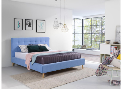 Hotel Chesterfield Luxus Bett Blau Schlafzimmer Englische Betten 180 x 200cm Neu