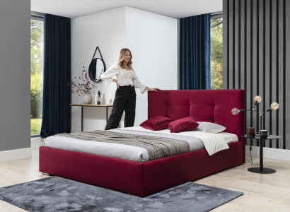 Bordaux 160x200 Bett Schlafzimmer Betten Textil Leder Hotel Luxus Polster Big