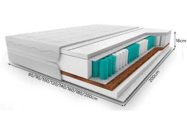 Matratze Exklusive Matratzen mit Visco Kern 120x200 King Size Schlafhimmel 18cm