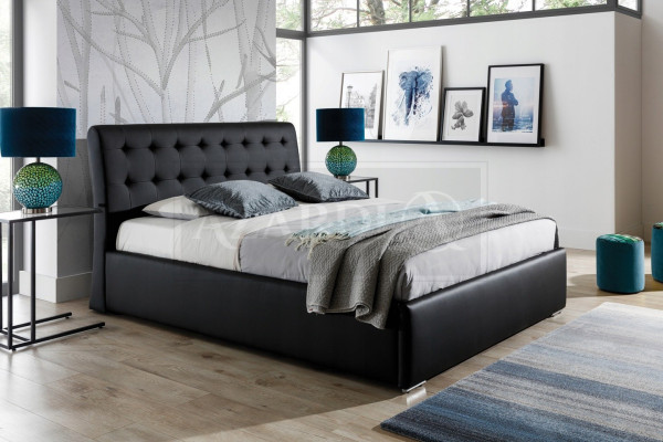 Klassisches Luxus Betten Polster Leder Textil Hochwertiges Schlafzimmer Bett Neu