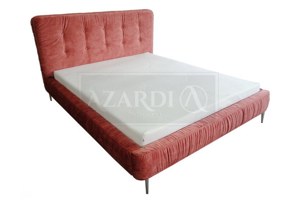 Moderne Betten Holz Leder 180x200cm Polster Ehe Design Leder Hotel Bett Rosa Neu