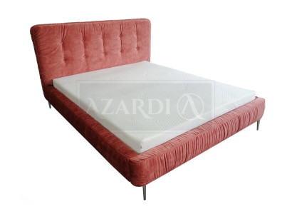 Moderne Betten Holz Leder 180x200cm Polster Ehe Design Leder Hotel Bett Rosa Neu