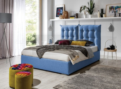 Blaues Polster Bett Moderne Bettgestelle Möbel Luxus Hotel Betten Schlafzimmer