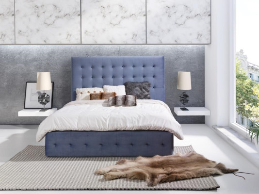 Lederbett Bett Betten Ehebett Designer Polster Doppel Bett Textil 180x200cm Neu