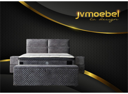 Modernes Designer Luxury Bett mit 2 Nachttischen und Sitzbank Möbel Zimmer 4tlg