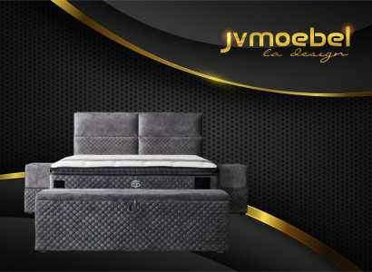 Modernes Designer Luxury Bett mit 2 Nachttischen und Sitzbank Möbel Zimmer 4tlg