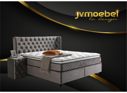 Luxus Schlafzimmer Set 3tlg Textil Bett 2x Nachttisch Moderne Design Betten Neu