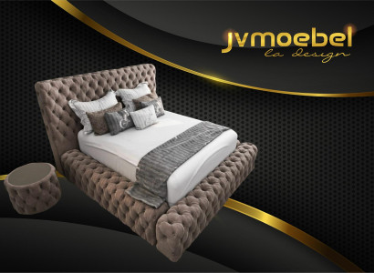 Bett 2x Nachttisch 3 tlg. Schlafzimmer Set Design Möbel Modern Luxus Betten Neu