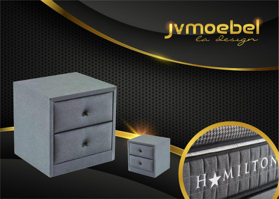 Design Nachttisch Textil Polster Möbel Nachttische Konsolen Schlafzimmer Stoff