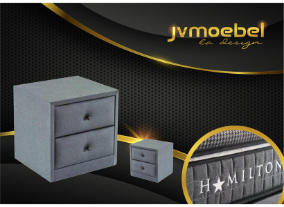 Design Nachttisch Textil Polster Möbel Nachttische Konsolen Schlafzimmer Stoff